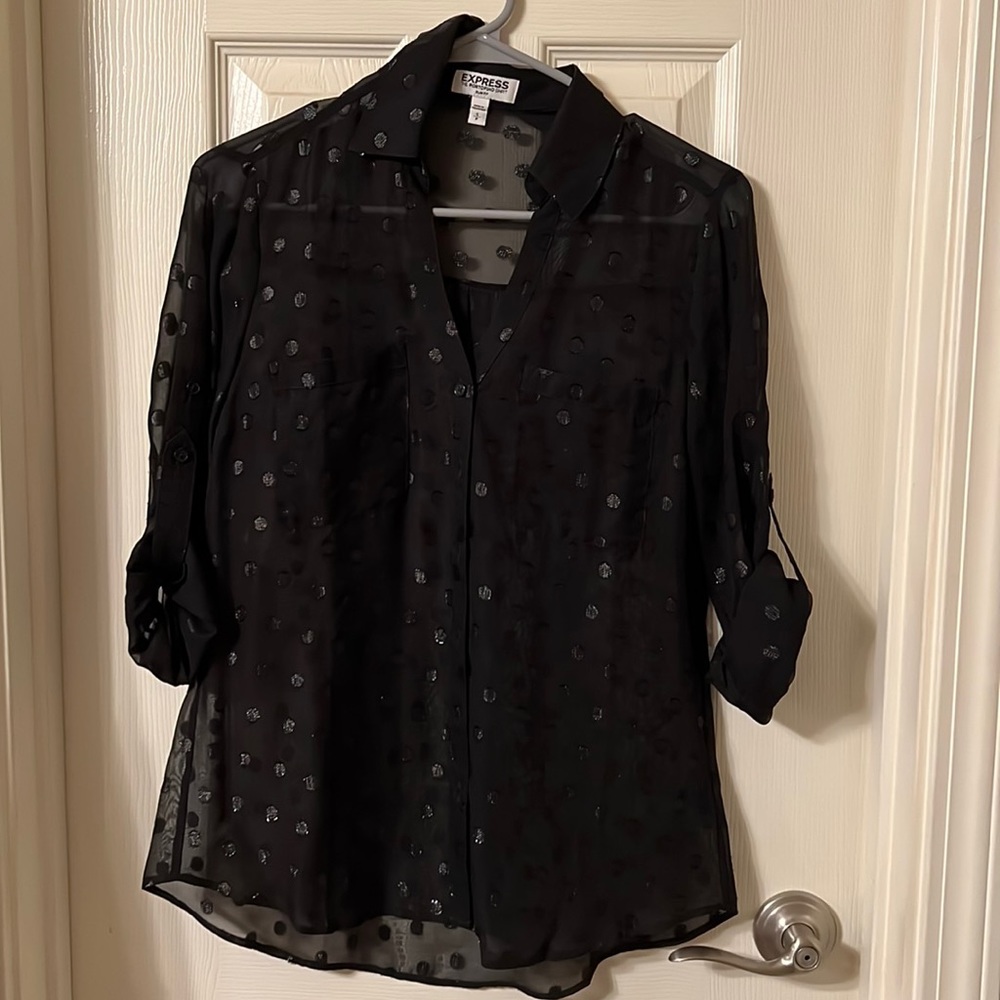Express sheer button up too slim fit small